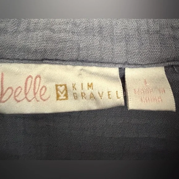 Belle by Kim Gravel Blue Button Down Gauze Shirt - Picture 4 of 5